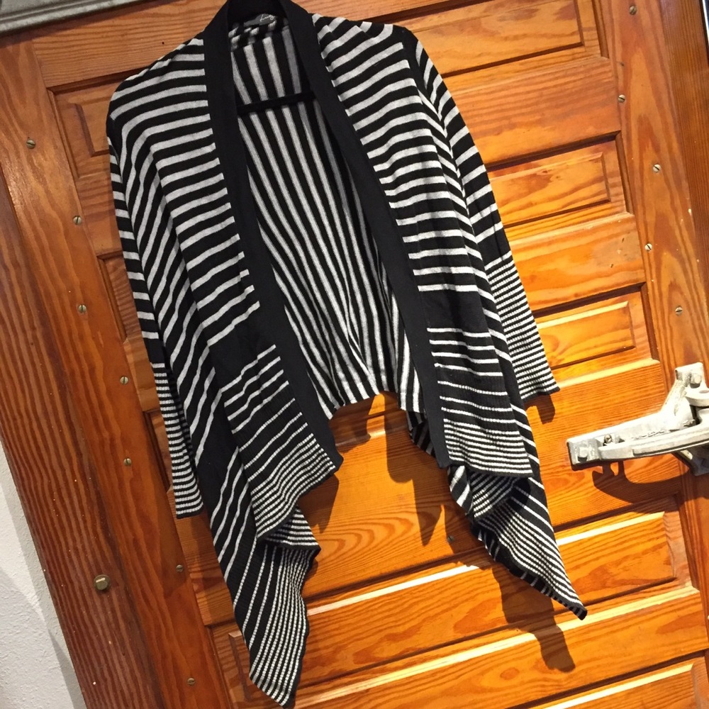 Forever 21 Asymmetrical Striped Cardigan Sweater
